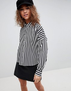 Укороченная рубашка в полоску ASOS - Мульти