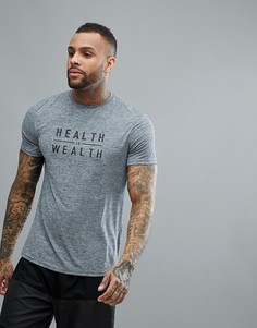 Серая меланжевая футболка с надписью New Look Sport - Серый