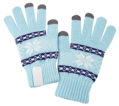 Теплые перчатки для сенсорных дисплеев Проект 111 Snowflake Light Blue 2794.44