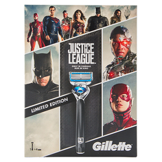 Набор подарочный мужской `GILLETTE` `FUSION` PROSHIELD CHILL Justice league (бритва с 4 сменными кассетами)