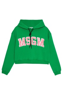 Хлопковое худи с логотипом Msgm