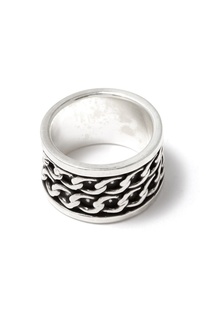 Серебристое кольцо с цепями Philippe Audibert
