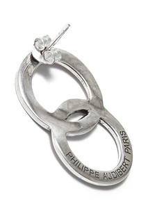 Серебристые серьги-кольца Philippe Audibert
