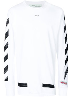 топ с диагональными полосками Off-White