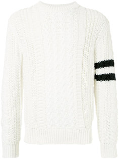 свитер с контрастными полосками на рукаве COOHEM
