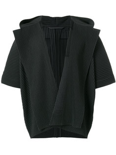 кардиган с капюшоном в рубчик Homme Plissé Issey Miyake