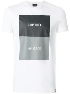 футболка дизайна "колор-блок" с логотипом Emporio Armani