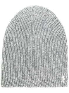 шапка-бини в рубчик с логотипом Polo Ralph Lauren