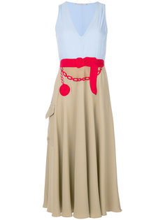 платье дизайна колор-блок с вышивкой Marco De Vincenzo