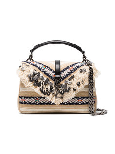 Medium College bag in Berber cloth with tassels Saint Laurent