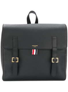 Unstructured Book Bag In Tumbled Calf Leather Thom Browne