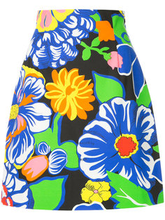юбка с цветочным принтом и высокой талией MSGM