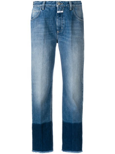 укороченные джинсы с контрастными манжетами Closed