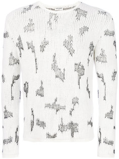 свитер Resewn с контрастными вставками Saint Laurent