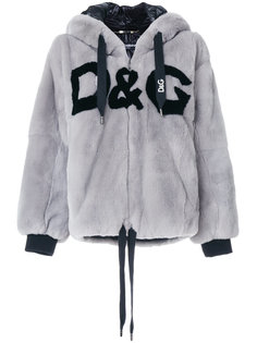 шуба из кроличьего меха с капюшоном Dolce & Gabbana
