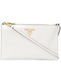 клатч с логотипом Prada