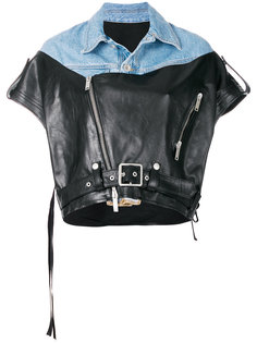 байкерская куртка комбинированного кроя Unravel Project