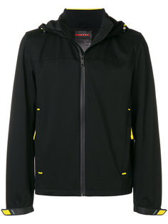 zipped hoodie with contrast detailing Prada