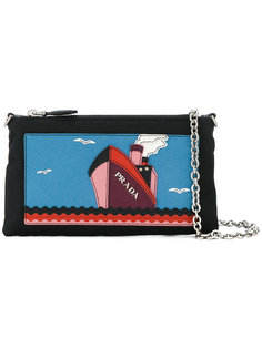 кошелек на цепочке с нашивкой лодки Prada