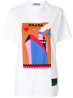 футболка с принтом судна Prada