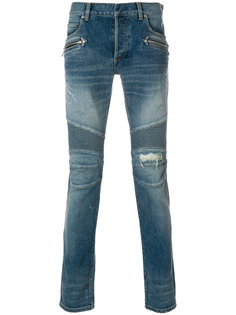 джинсы в байкерском стиле Balmain