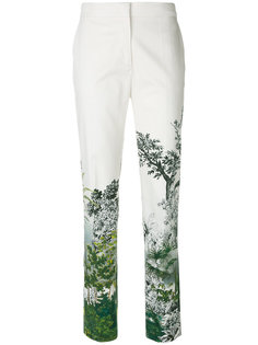 брюки с цветочным принтом Alberta Ferretti
