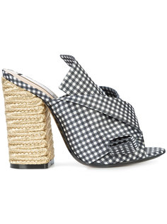 gingham abstract bow mules Nº21