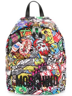 стеганый рюкзак с нашивкой логотипа Moschino