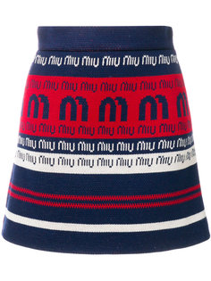 мини-юбка с логотипом  Miu Miu