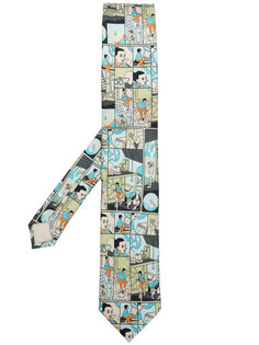 галстук с принтом комиксов Prada