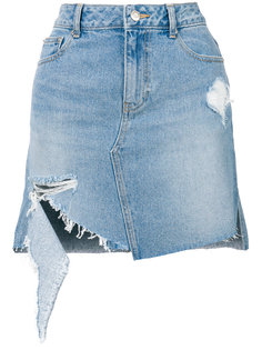 джинсовая юбка с потертой отделкой SJYP