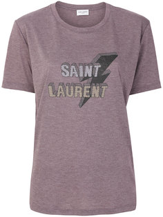 футболка с принтом молнии Saint Laurent