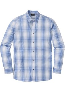 Рубашка Regular Fit с длинным рукавом, в клетку (синий/белый в клетку) Bonprix