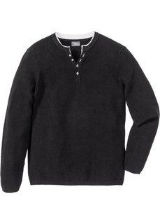 Пуловер Regular Fit (черный) Bonprix