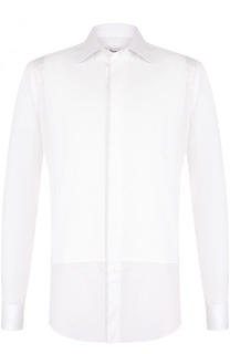 Хлопковая сорочка под смокинг Brioni