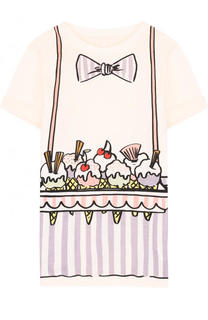 Хлопковое мини-платье прямого кроя с принтом Stella McCartney