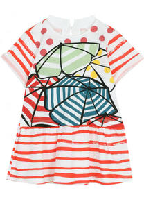 Хлопковое мини-платье с принтом Stella McCartney