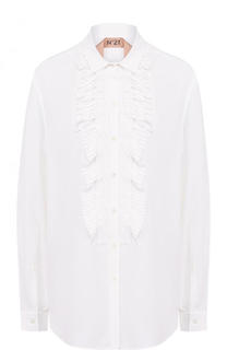 Однотонная блуза с плиссированными оборками No. 21