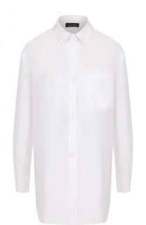 Удлиненная хлопковая блуза свободного кроя Emporio Armani