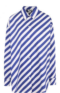 Хлопковая блуза свободного кроя в полоску Kenzo