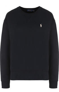 Однотонный хлопковый свитшот с логотипом бренда Polo Ralph Lauren