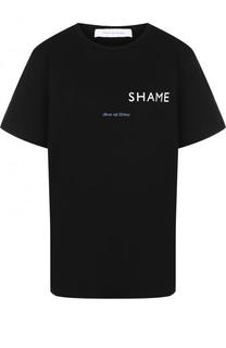 Хлопковая футболка с логотипом бренда Walk of Shame