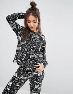 Свитшот для дома с принтом в стиле граффити ASOS - Мульти
