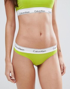 Стринги из хлопка Calvin Klein Modern - Зеленый