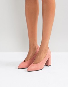 Туфли на высоком блочном каблуке с заостренным носком Qupid High Topline - Розовый