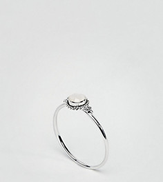 Серебряное кольцо с искусственным лунным камнем ASOS CURVE - Серебряный