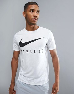 Белая футболка с логотипом Nike Training Dry Athlete 739420-100 - Белый