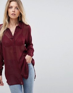 Прозрачная oversize-рубашка ASOS - Красный