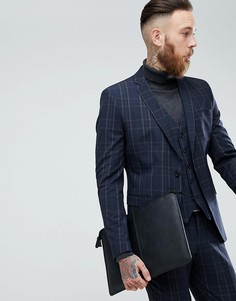 Пиджак скинни в клетку Selected Homme - Темно-синий