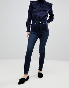 Темные джинсы с завышенной талией ASOS SCULPT ME Premium - Синий